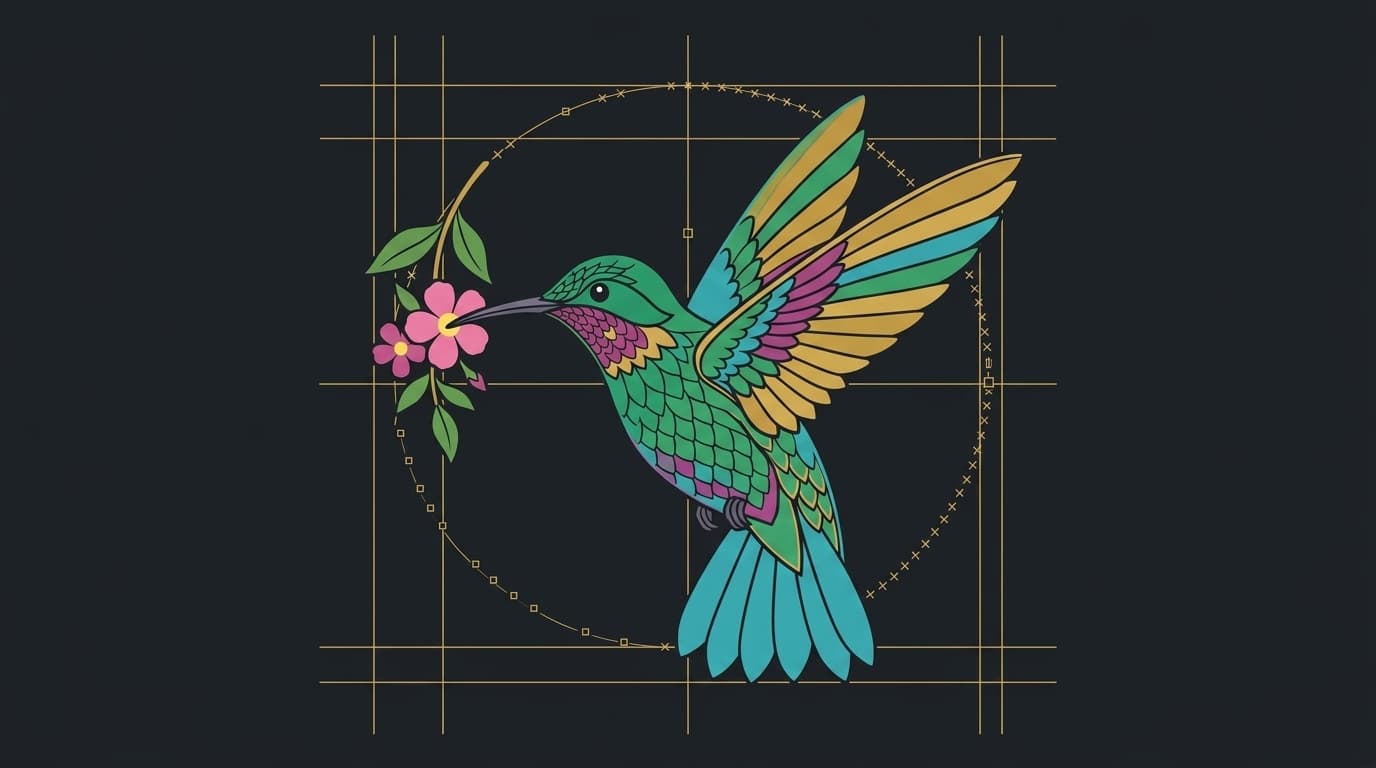 Vibrant Hummingbird Vector Illustration