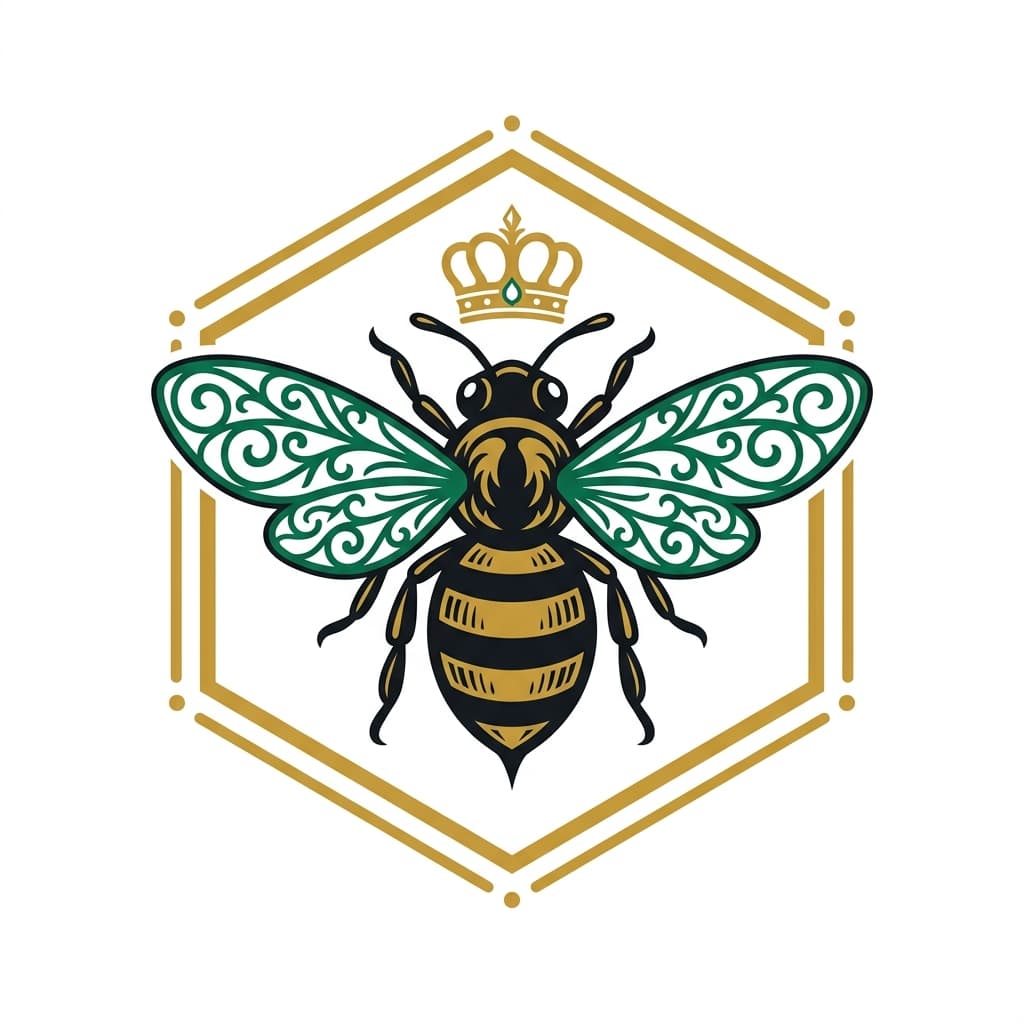 Imperial Honeybee Geometric Vector Insignia