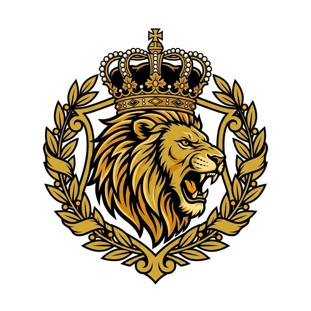 Imperial Roaring Lion Heraldic Vector Crest